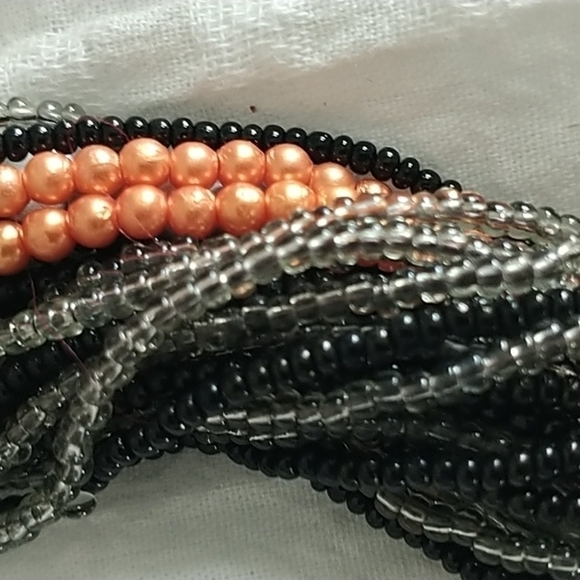 Multi Beaded twisted  strand Chocker Necklace - Picture 9 of 10